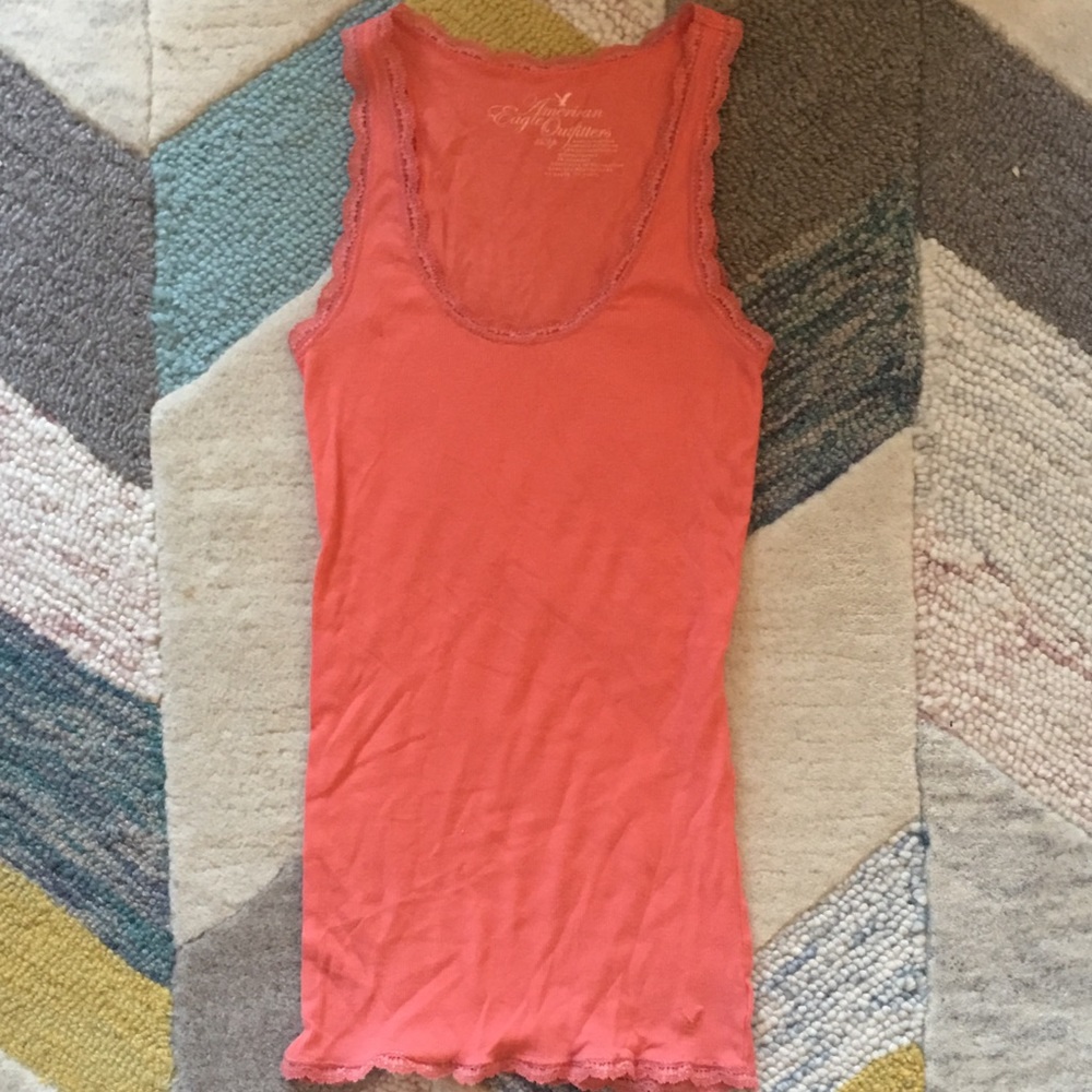 American Eagle Lace-Trimmed Tank Top